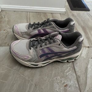 Asics Women's Gray and Purple Athletic Shoes